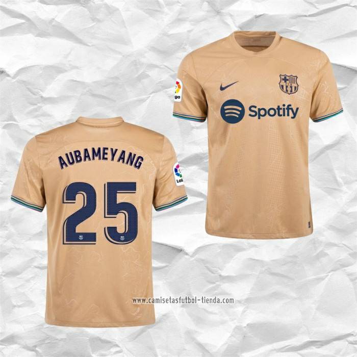 Camiseta Segunda Barcelona Jugador Aubameyang 2022 2023